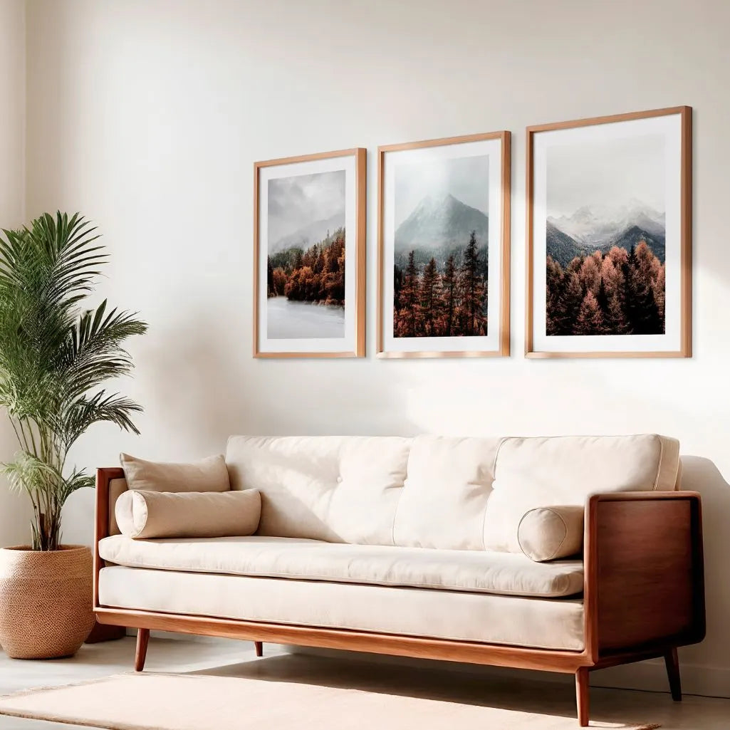 Neblige Berg- & Waldlandschaften – Poster Set (3er)