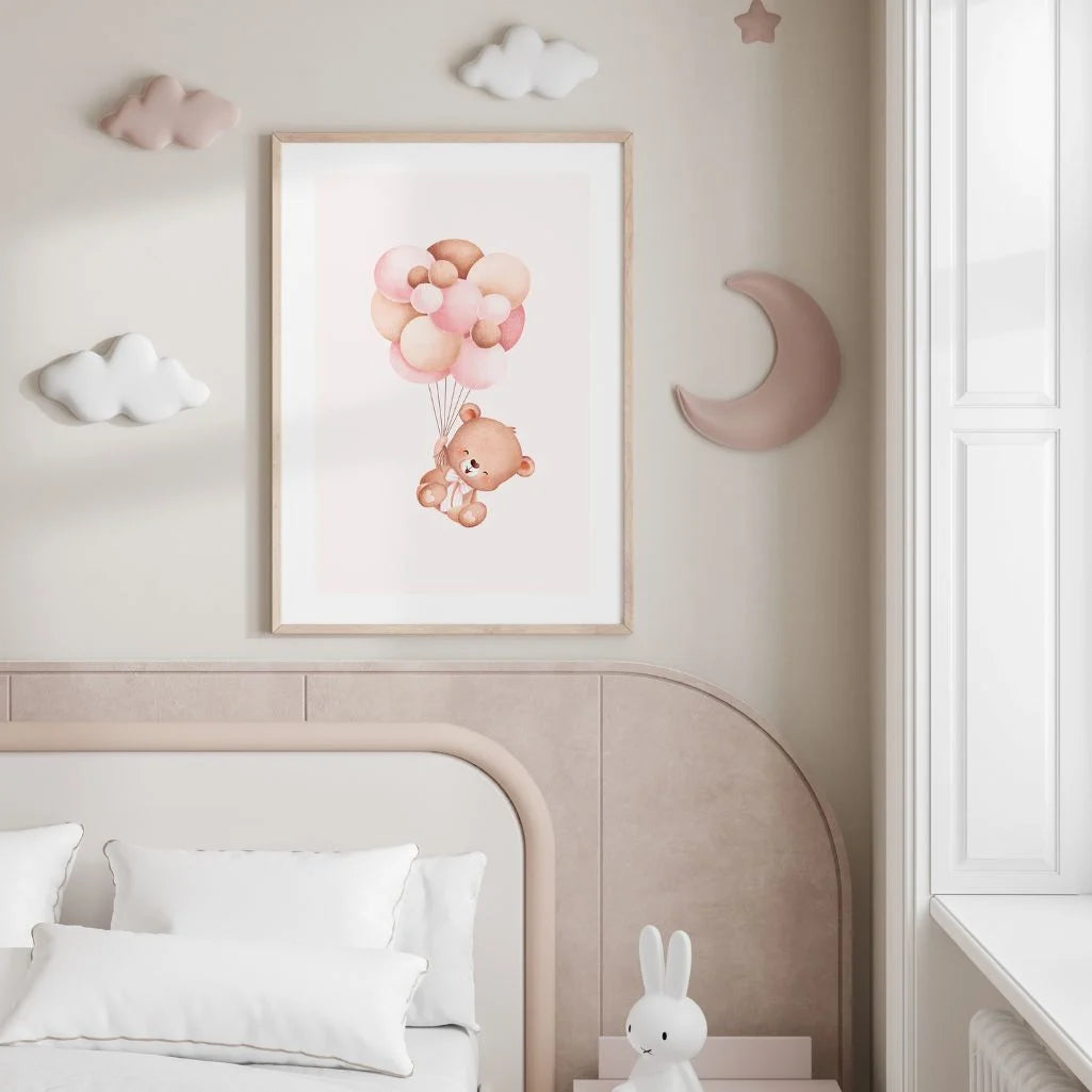 Teddybär mit Luftballons Poster