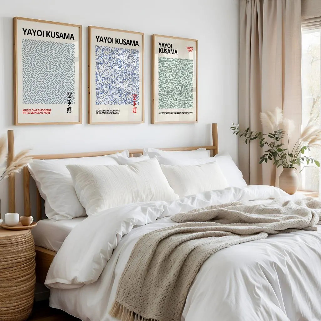 Organische Muster Poster – 3er-Set in Blau & Grün