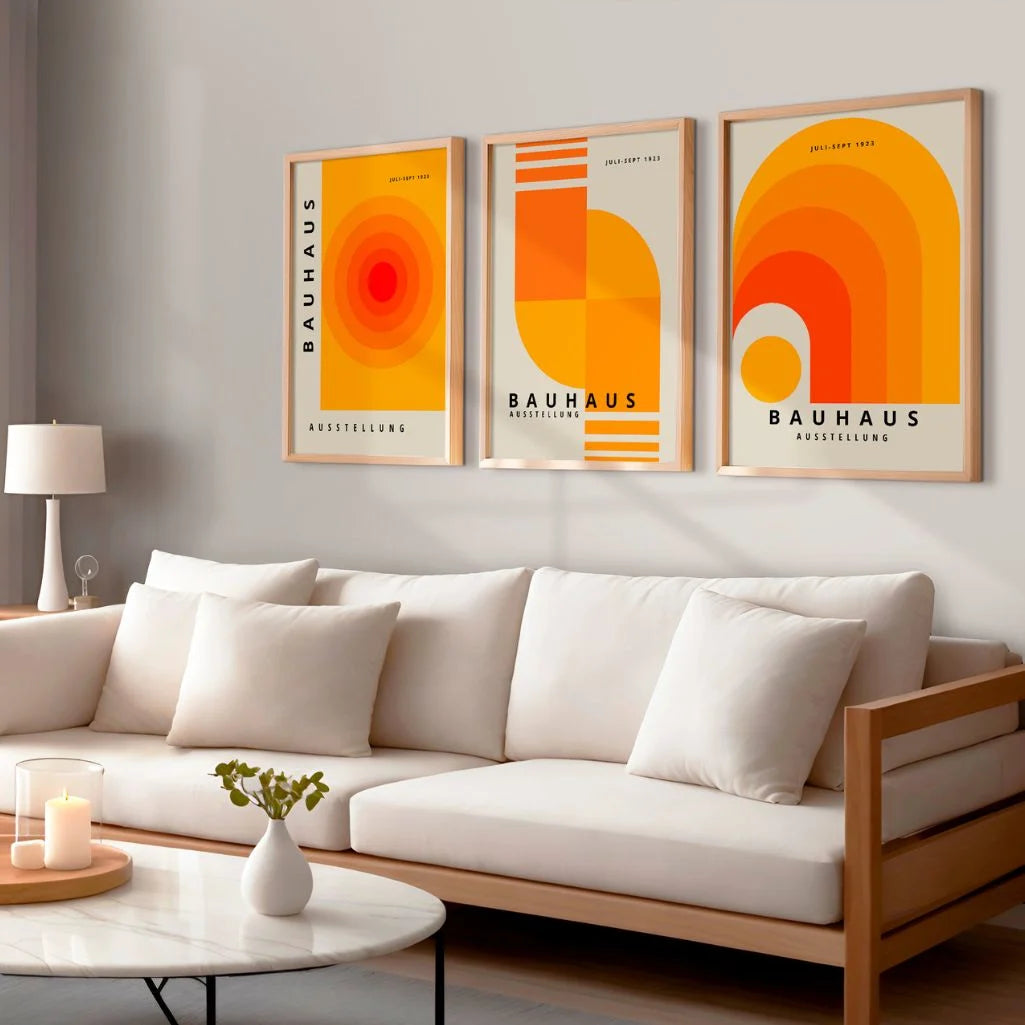 Bauhaus-Poster – Set aus 3 Stück „Rhythmus der Farbe Weimar“
