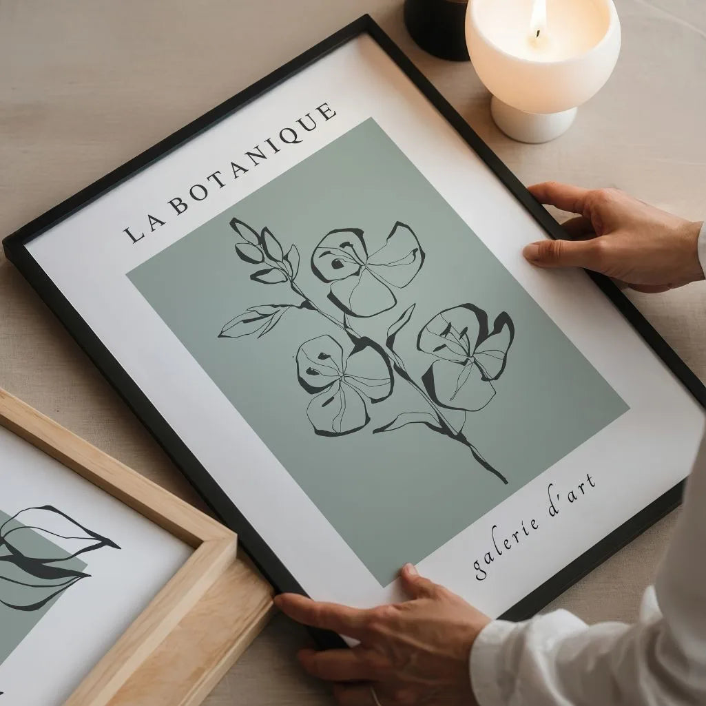 Linienzeichnung Pflanzenkomposition