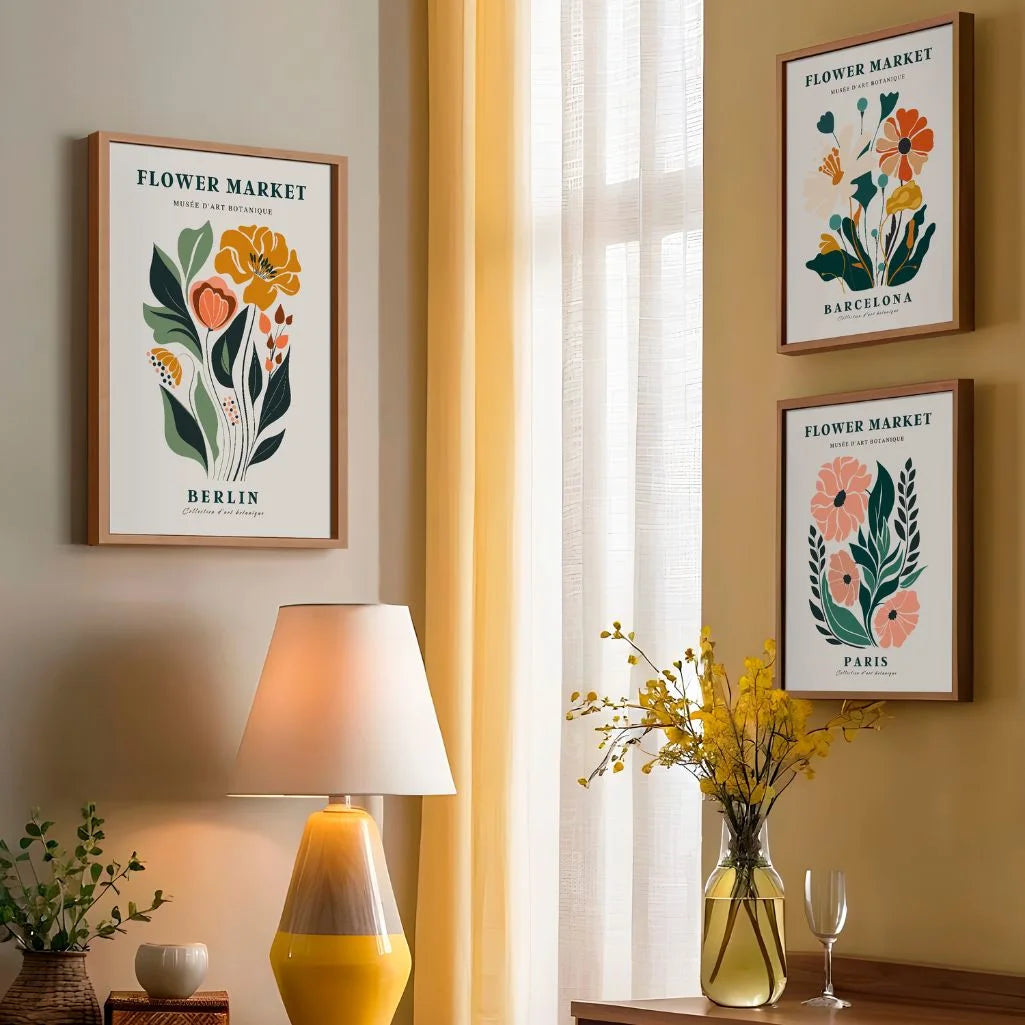 Flower Market Poster – Modernes 3er-Set