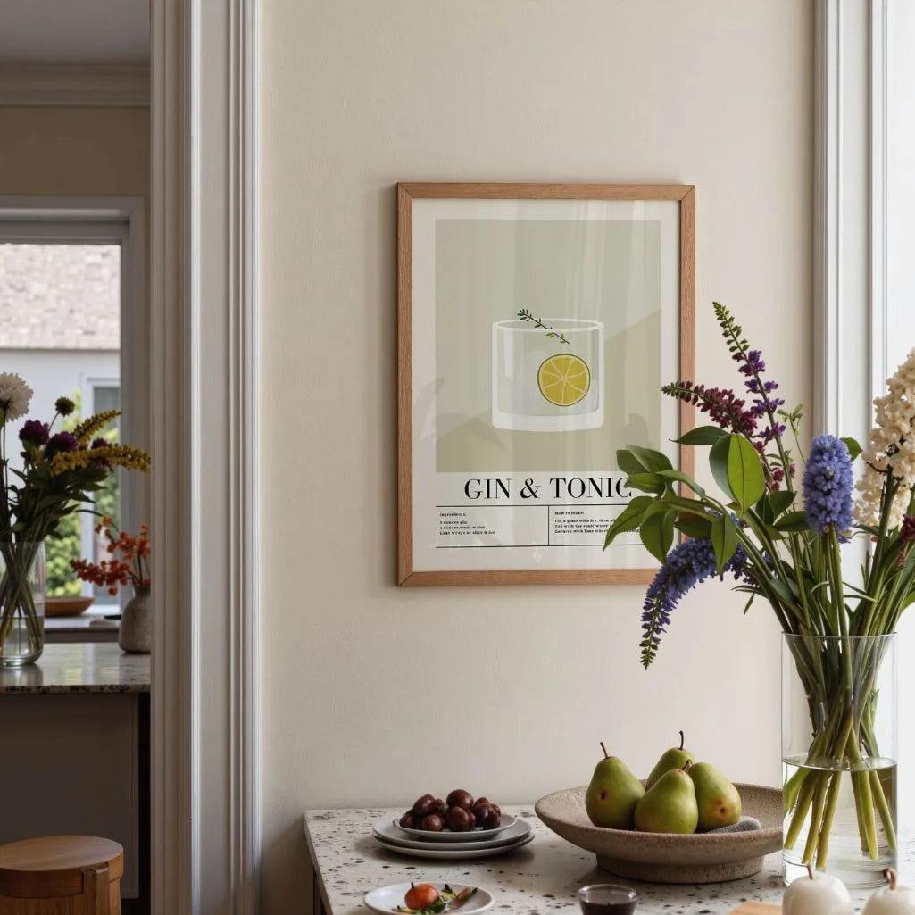 Gin Tonic Illustration Poster