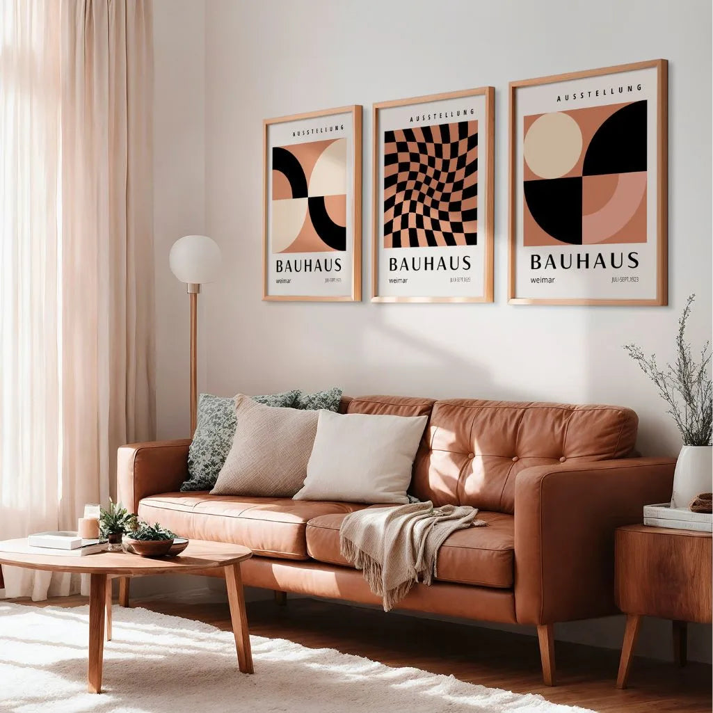 Bauhaus-Poster – Set aus 3 Stück „Wellenrhythmus Weimars“
