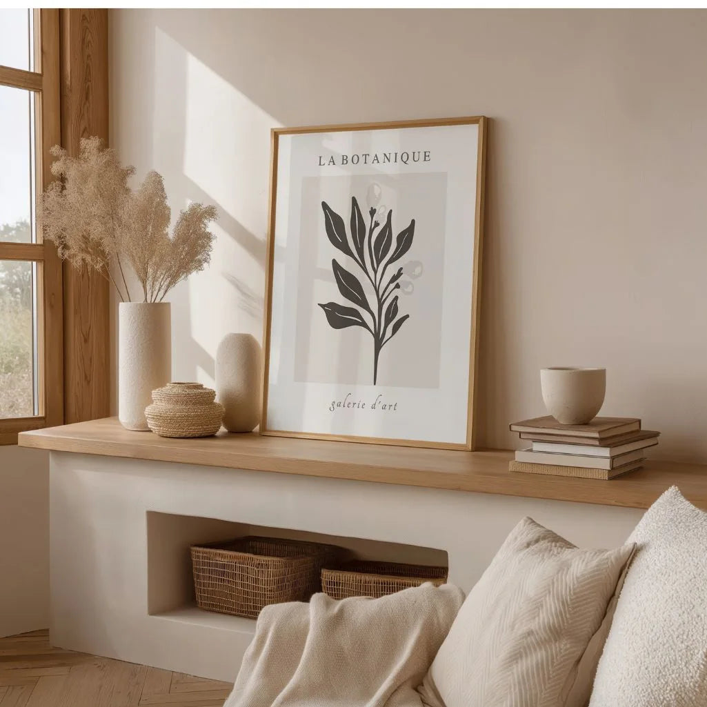 Botanisches Poster, Zweig-Linienzeichnung