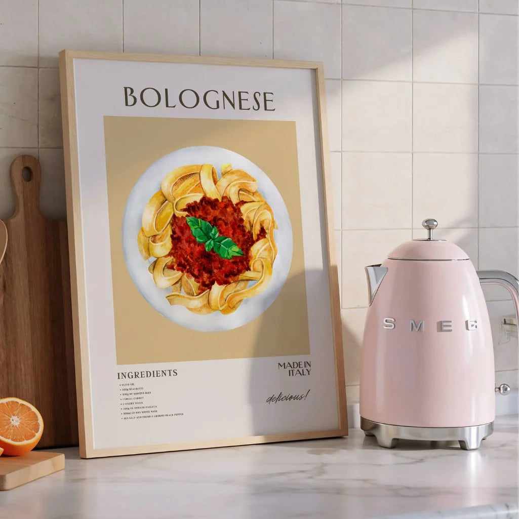 Illustration Tagliatelle Bolognese Poster