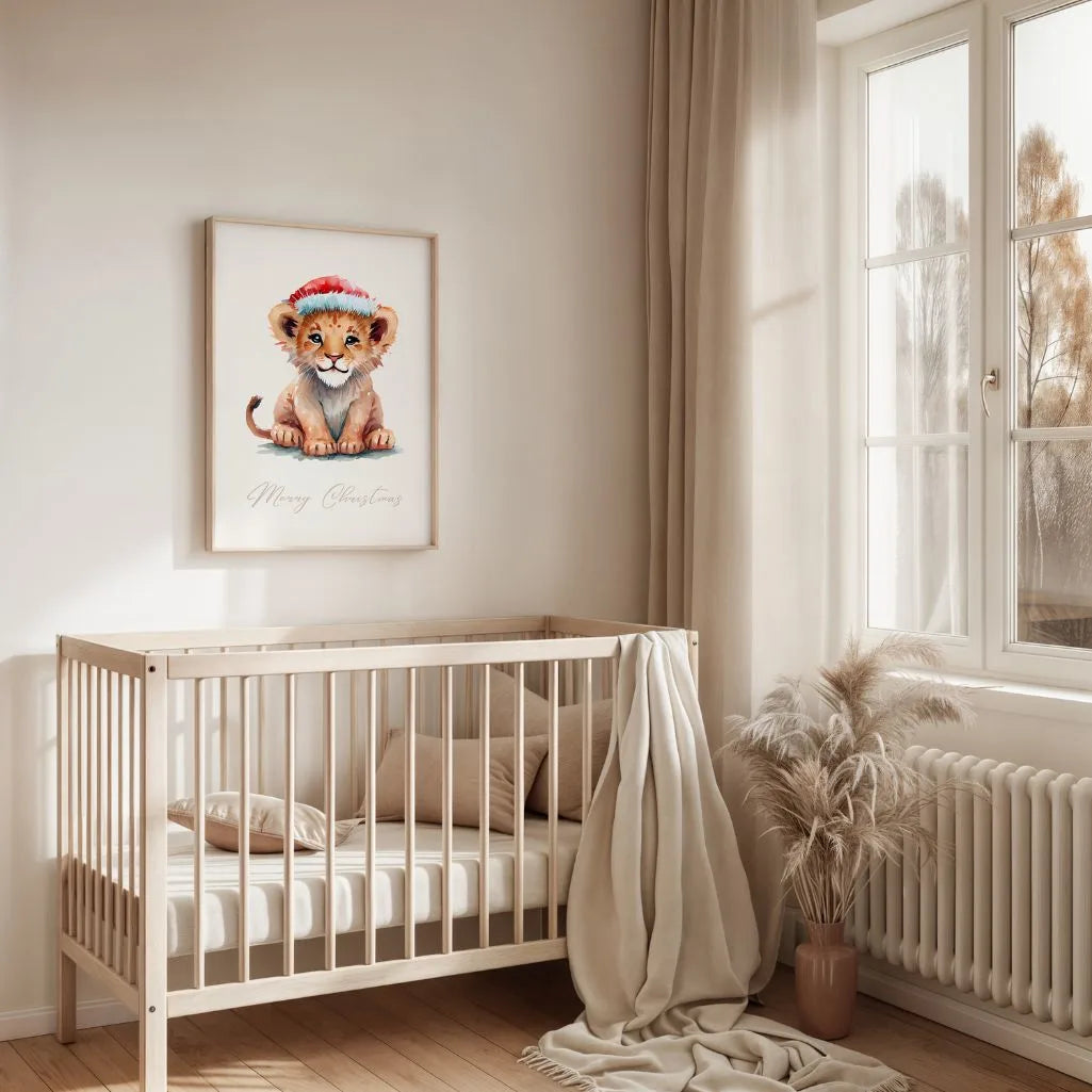 Löwe als Weihnachtsposter