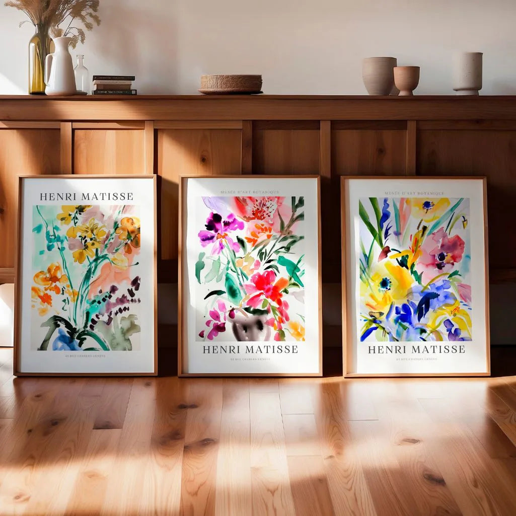 Henri-Matisse-Poster – Set aus 3 Stück „Ausdruck von Blumen und Farbe”