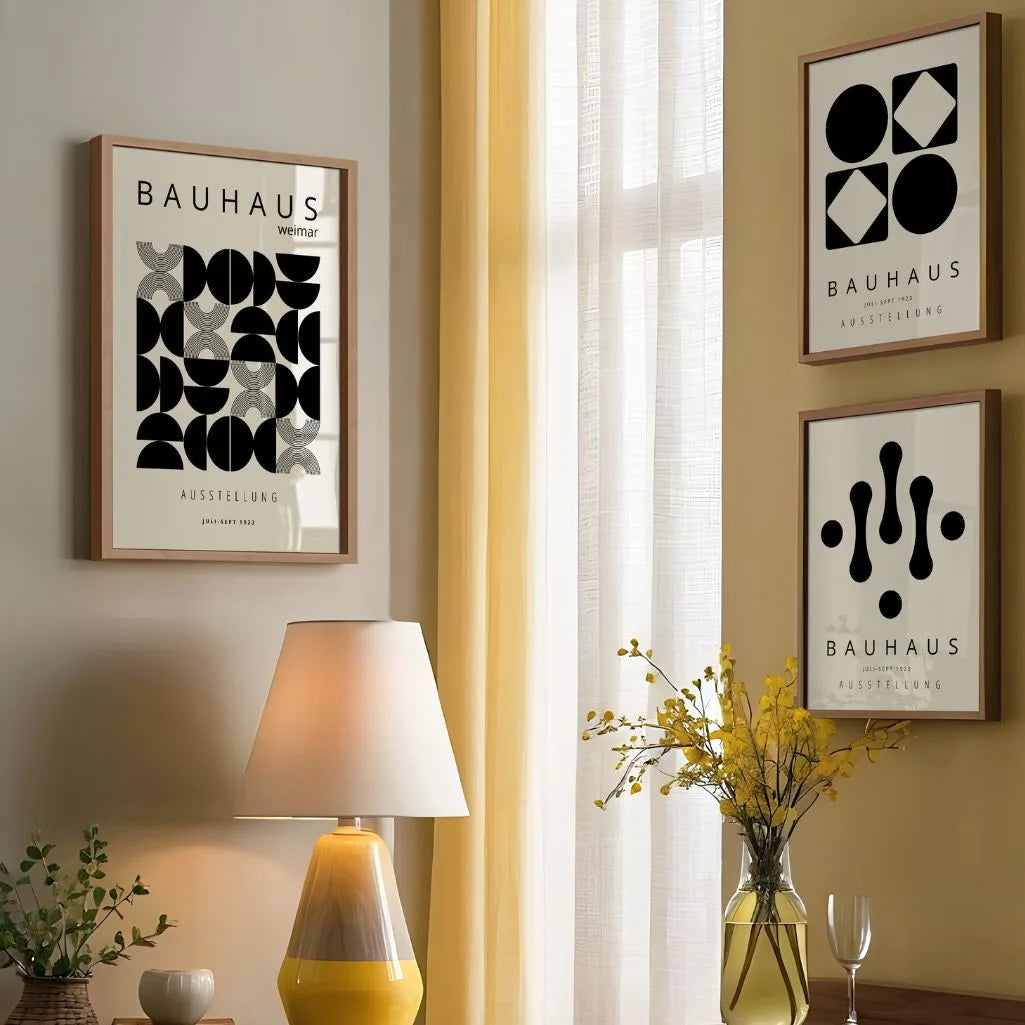 Bauhaus-Poster – Set mit 3 „Schwarzes Formmodul“