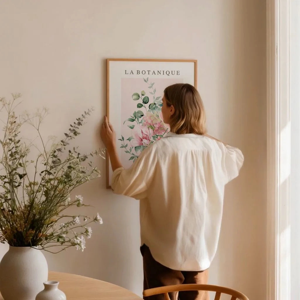 Poster „Pastellfarbener Rosengarten“