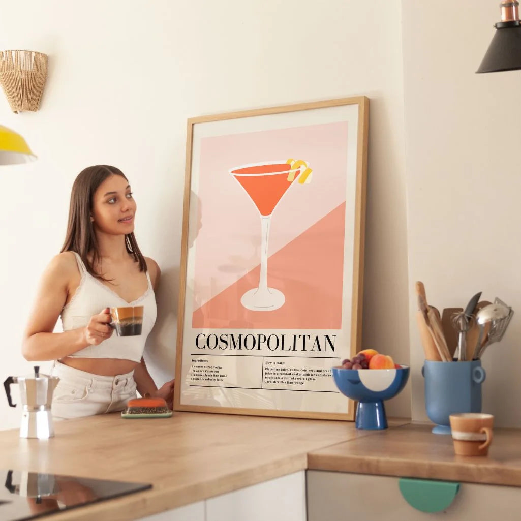 Cosmopolitan Cocktail Illustration Poster