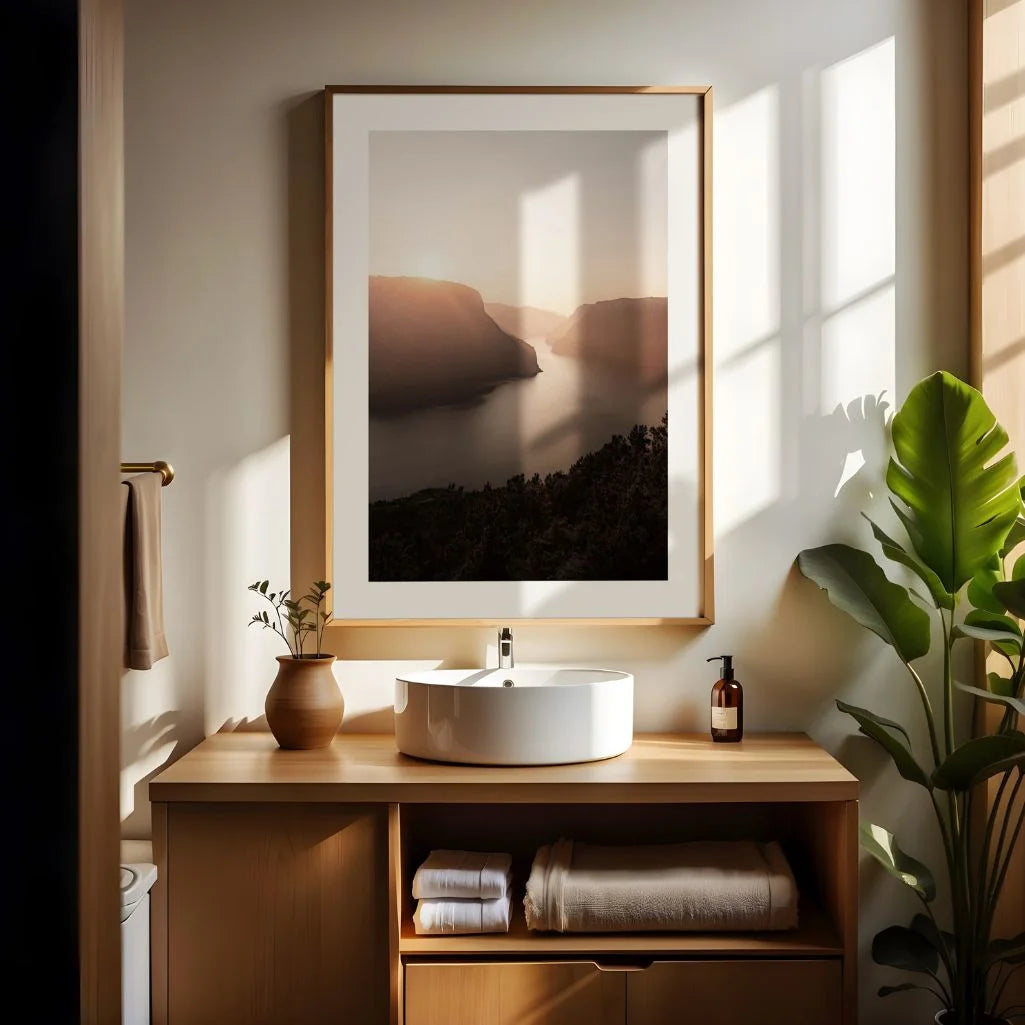 Poster „Goldener Fjord im Morgengrauen“