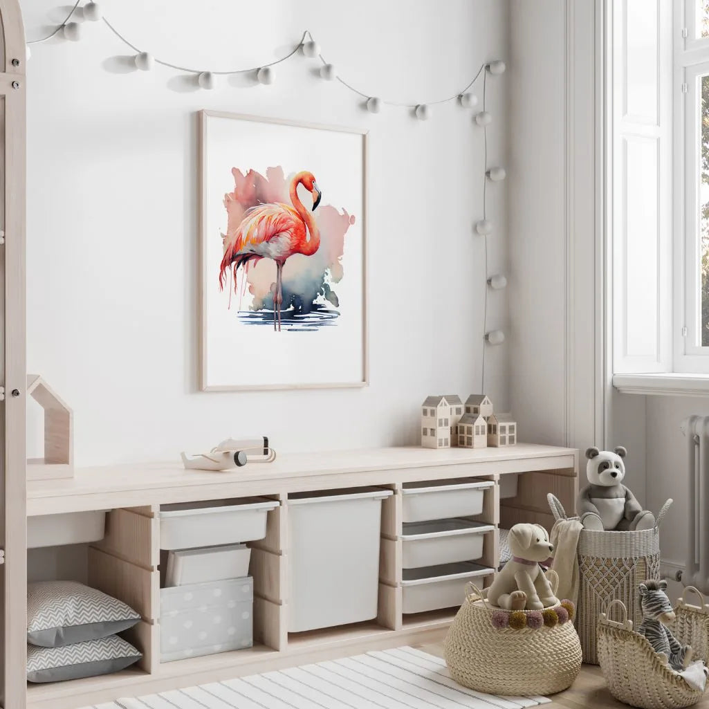 Aquarell-Flamingo-Poster