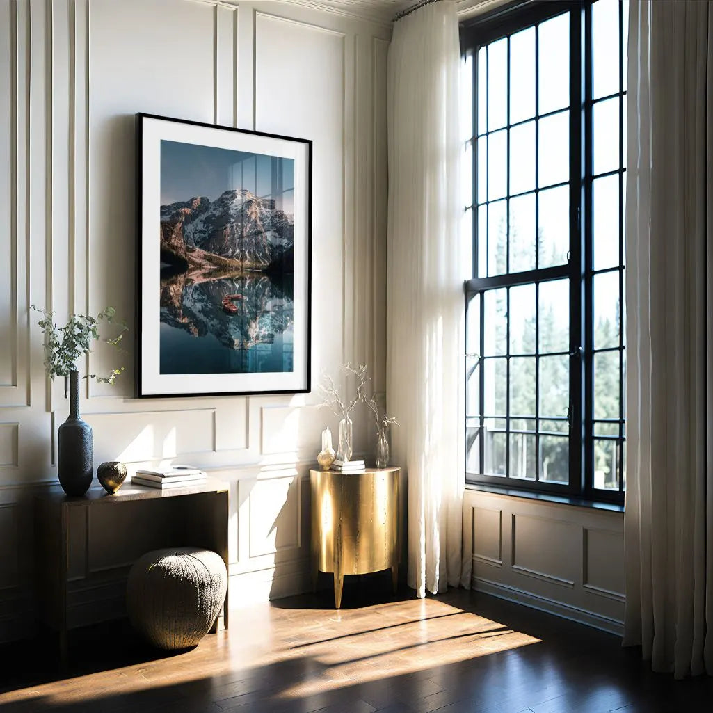 Poster „Bergsee in der Abenddämmerung“