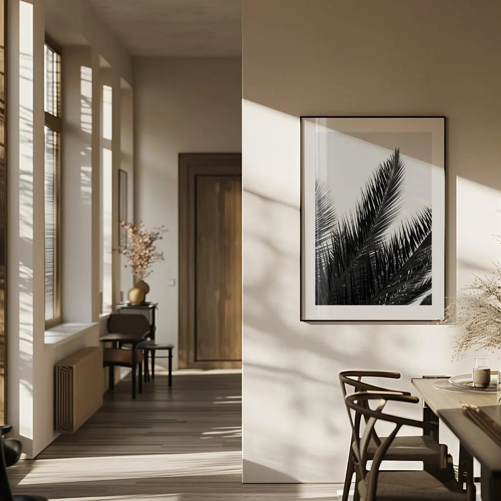 Schwarz-Weiß-Palmenposter