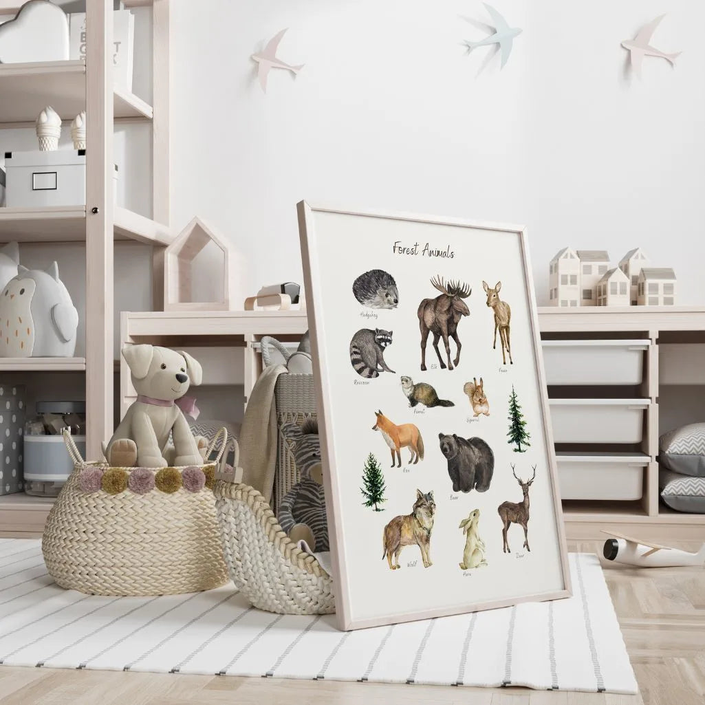 Poster mit Waldtieren