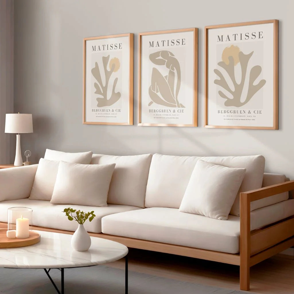 Henri-Matisse-Poster – Set aus 3 Stück „Beige organische Formen”