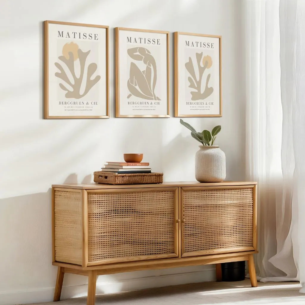 Henri-Matisse-Poster – Set aus 3 Stück „Beige organische Formen”