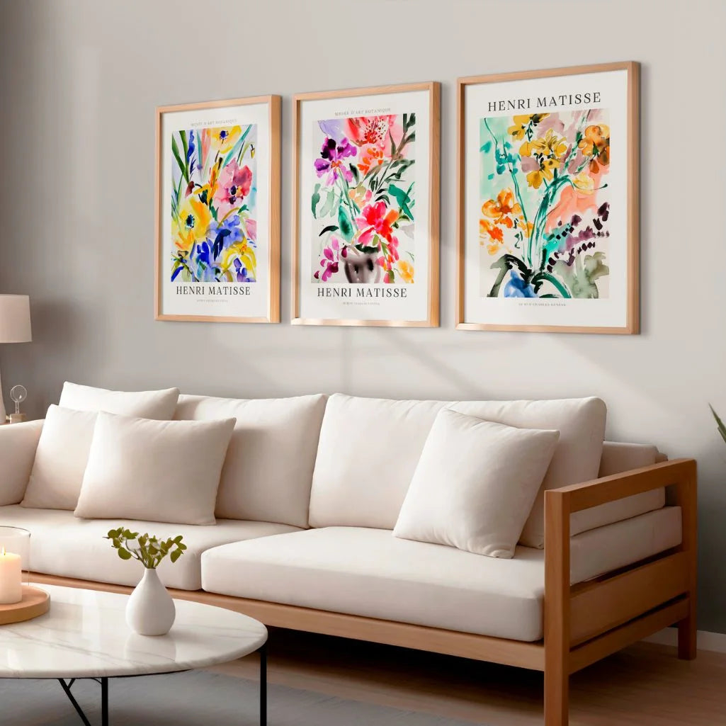 Henri-Matisse-Poster – Set aus 3 Stück „Ausdruck von Blumen und Farbe”