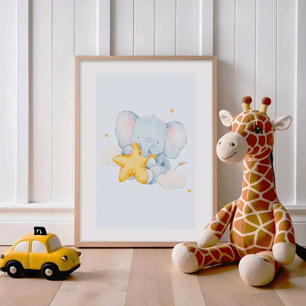 Elefant mit einem Stern Poster