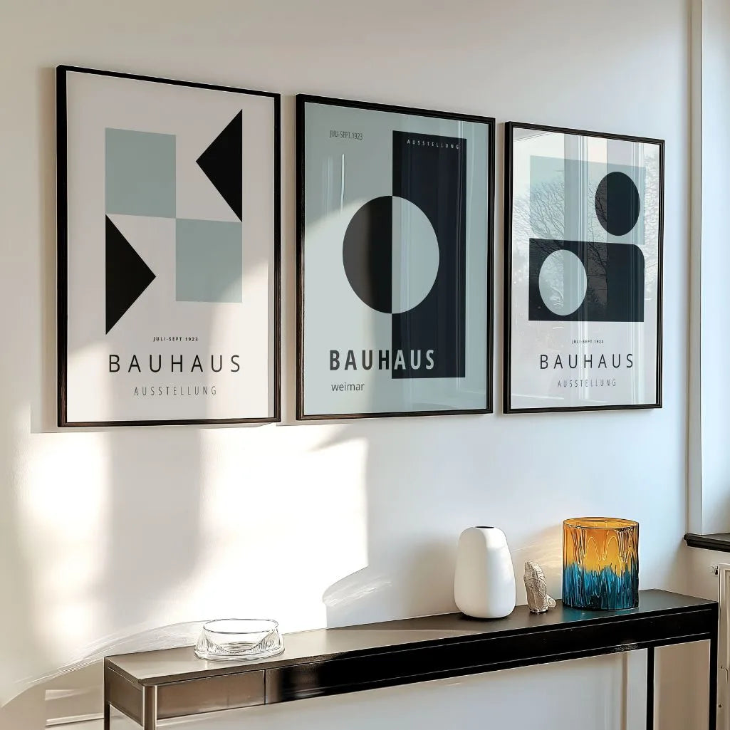 Bauhaus-Poster – Set aus 3 Stück „Weimarer Geometrie“

