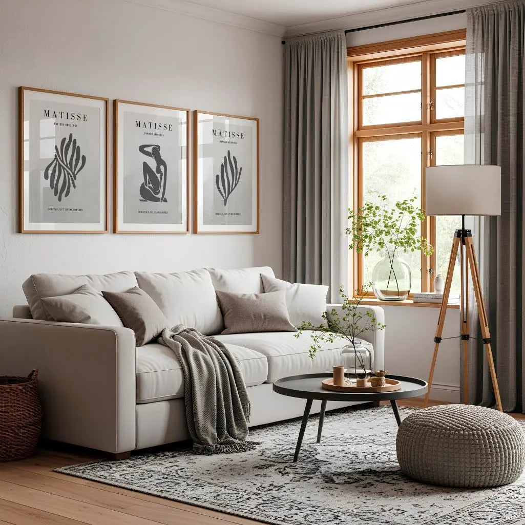 Henri Matisse – Grey Organic · Set aus 3 Postern