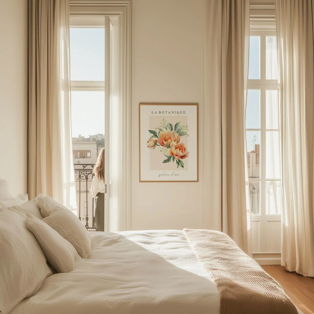 Pfirsichblüten-Aquarellposter