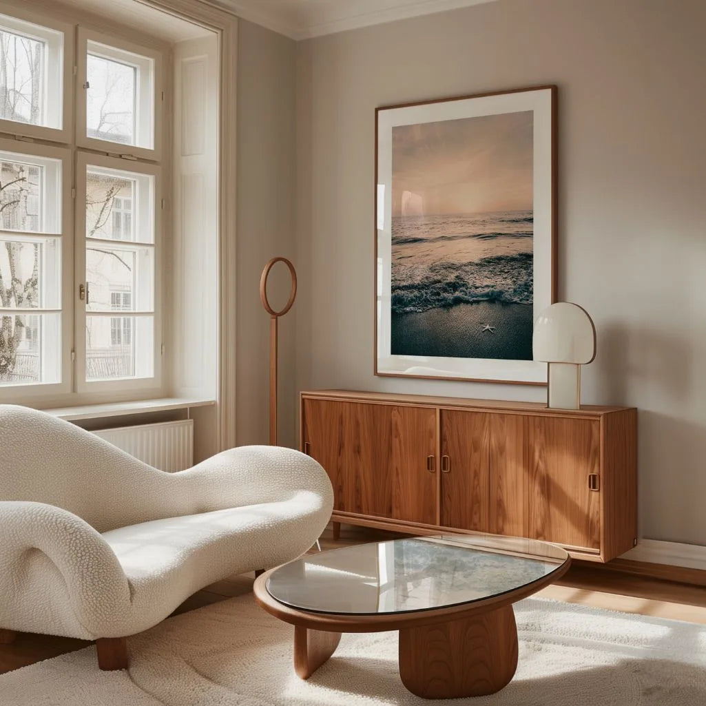 Strandplakat im Morgengrauen