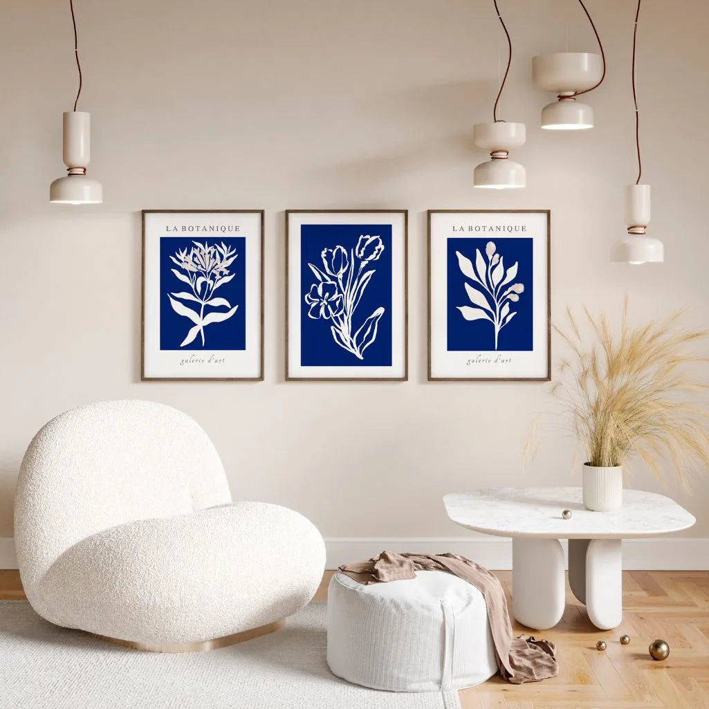 Blau & Weiß Botanicals – Poster Set (3er)