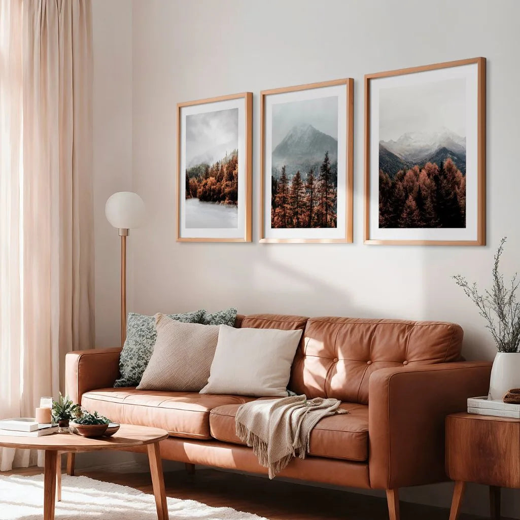 Neblige Berg- & Waldlandschaften – Poster Set (3er)