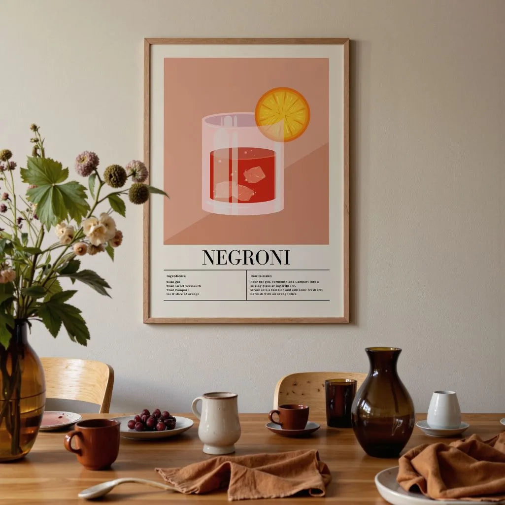 Negroni Cocktail Glas Poster