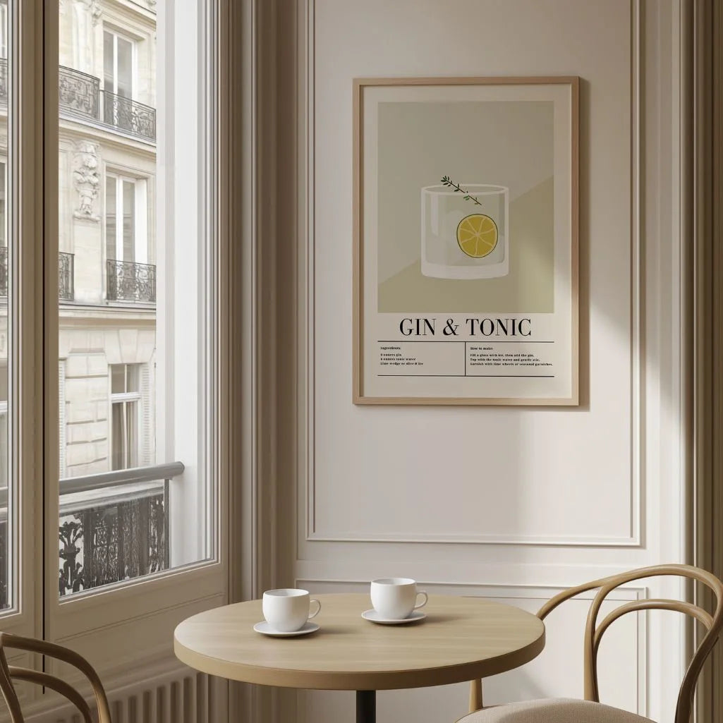 Gin Tonic Illustration Poster