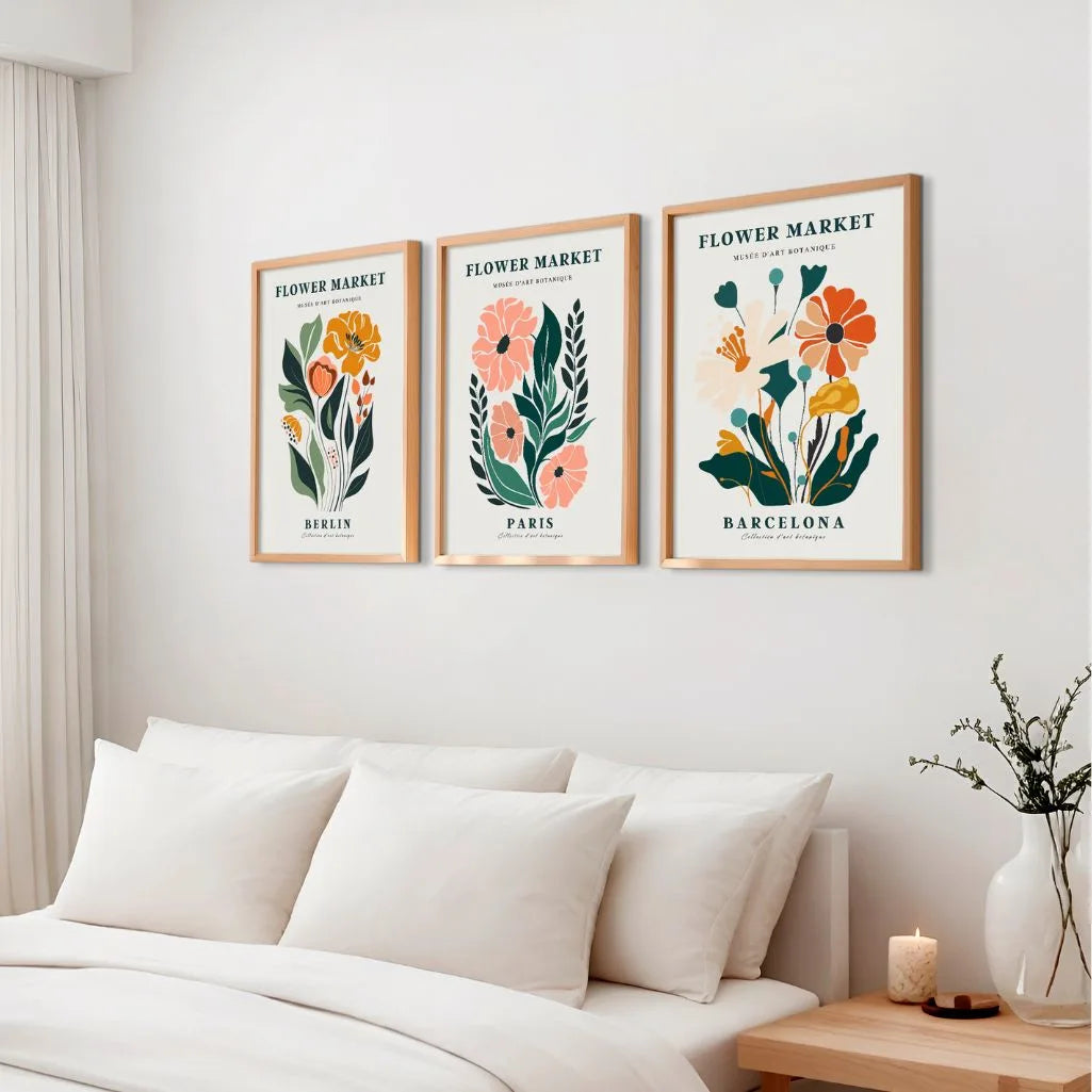 Flower Market Poster – Modernes 3er-Set