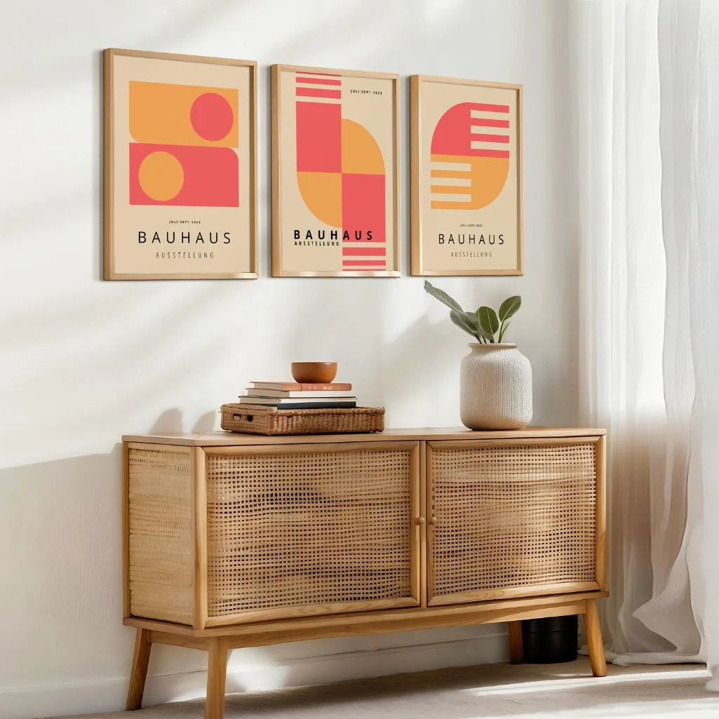Bauhaus-Poster – Set aus 3 Stück „Weiche Geometrie 1923“
