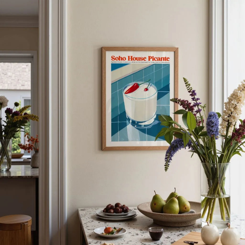 Picante Chili Cocktail Illustration Poster