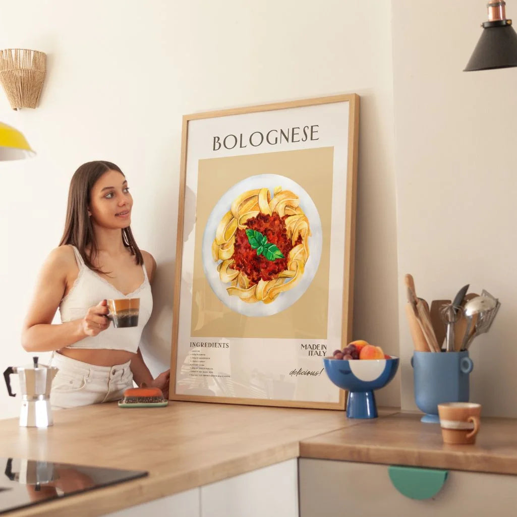 Illustration Tagliatelle Bolognese Poster
