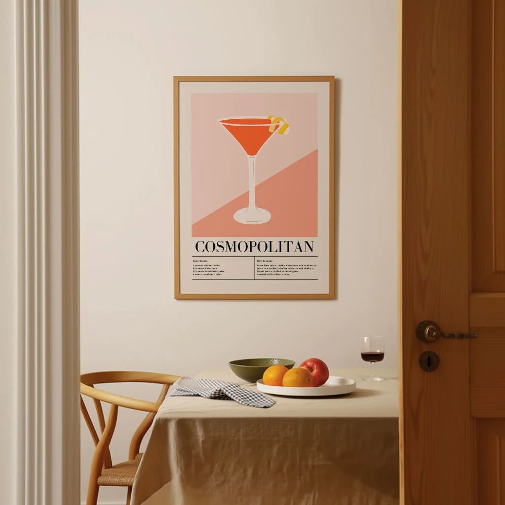 Cosmopolitan Cocktail Illustration Poster