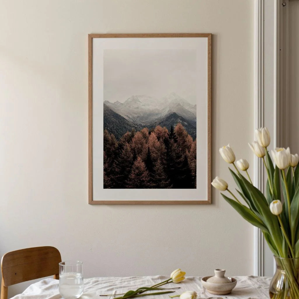 Poster mit herbstlicher Berglandschaft