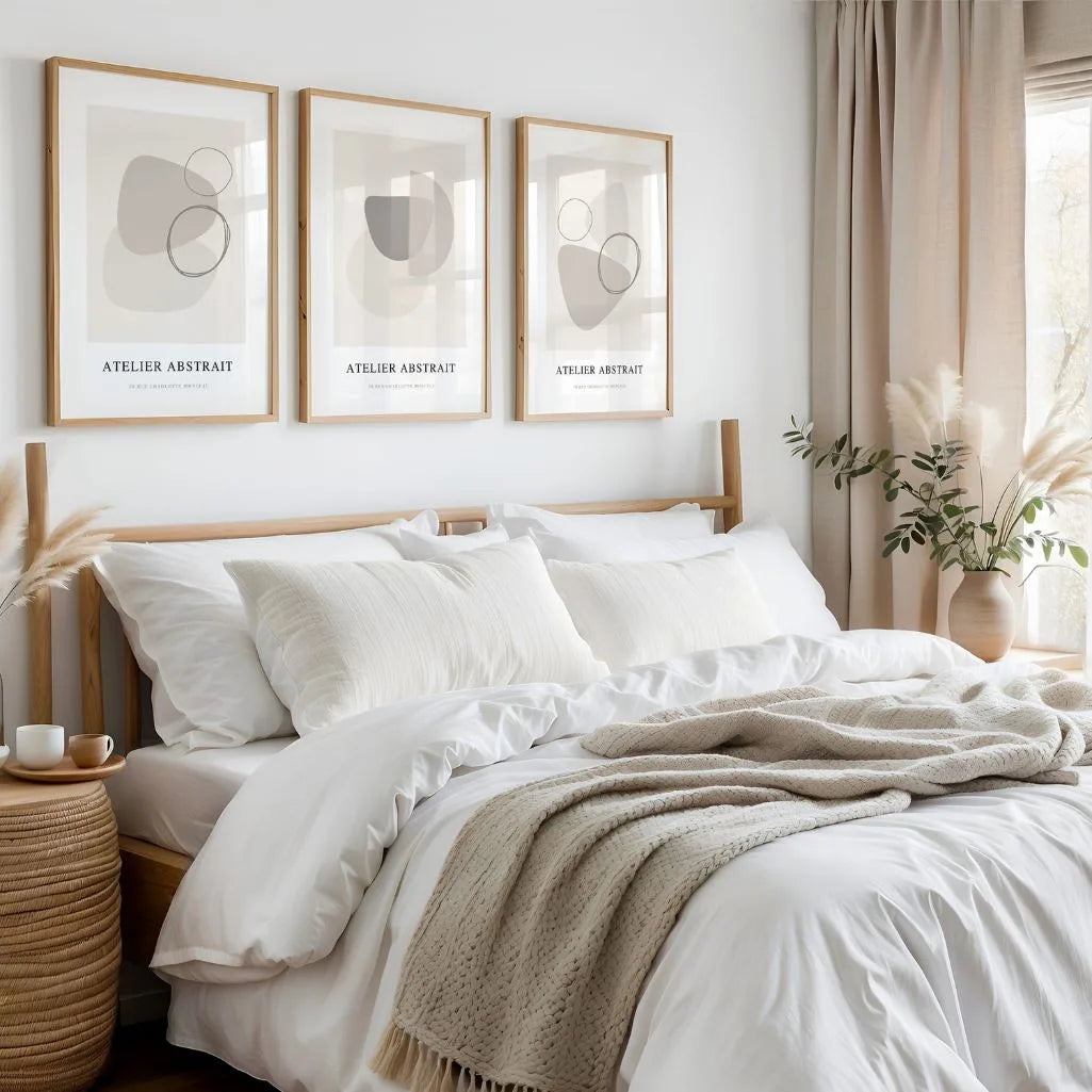 Abstrakte Poster – 3er-Set Neutral