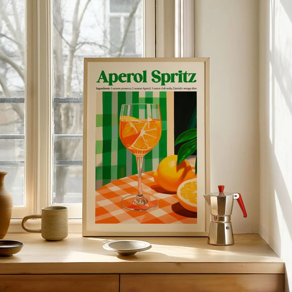 Aperol Spritz Zitrusfarben Poster