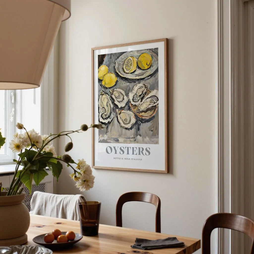 Austern-Zitronen Klassisches Poster