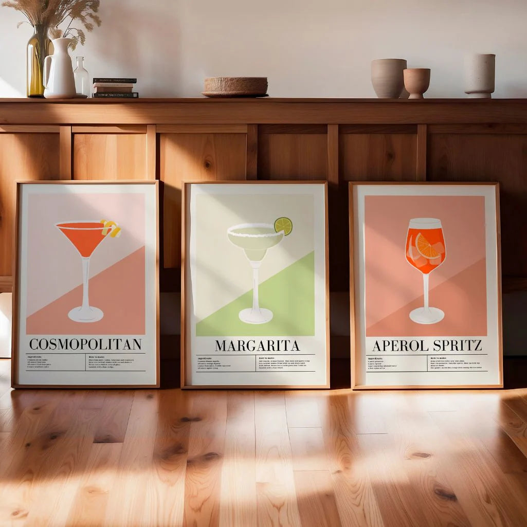 Cocktail-Rezepte – Poster Set (3er)