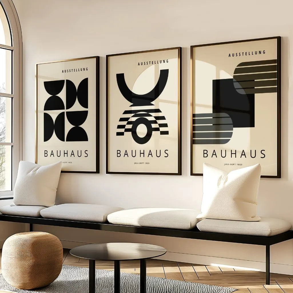 Bauhaus-Poster – Set aus 3 Stück „Ausstellungsrhythmus Weimar“
