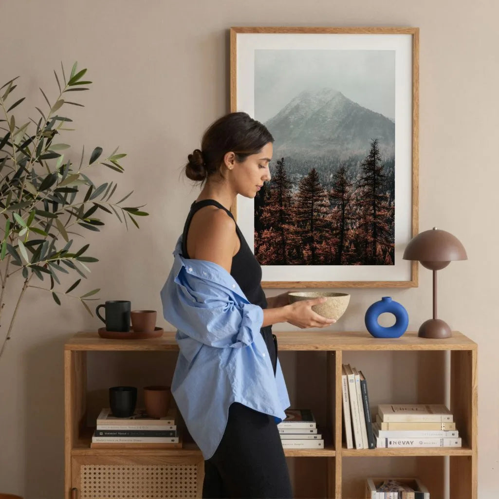 Poster „Berglandschaft im Nebel“