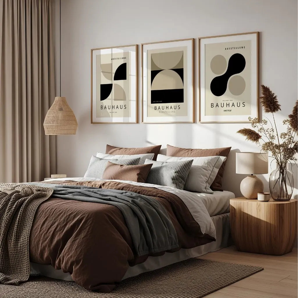 Bauhaus-Poster – Set aus 3 Stück „Rhythmus der Flächen Weimar“
