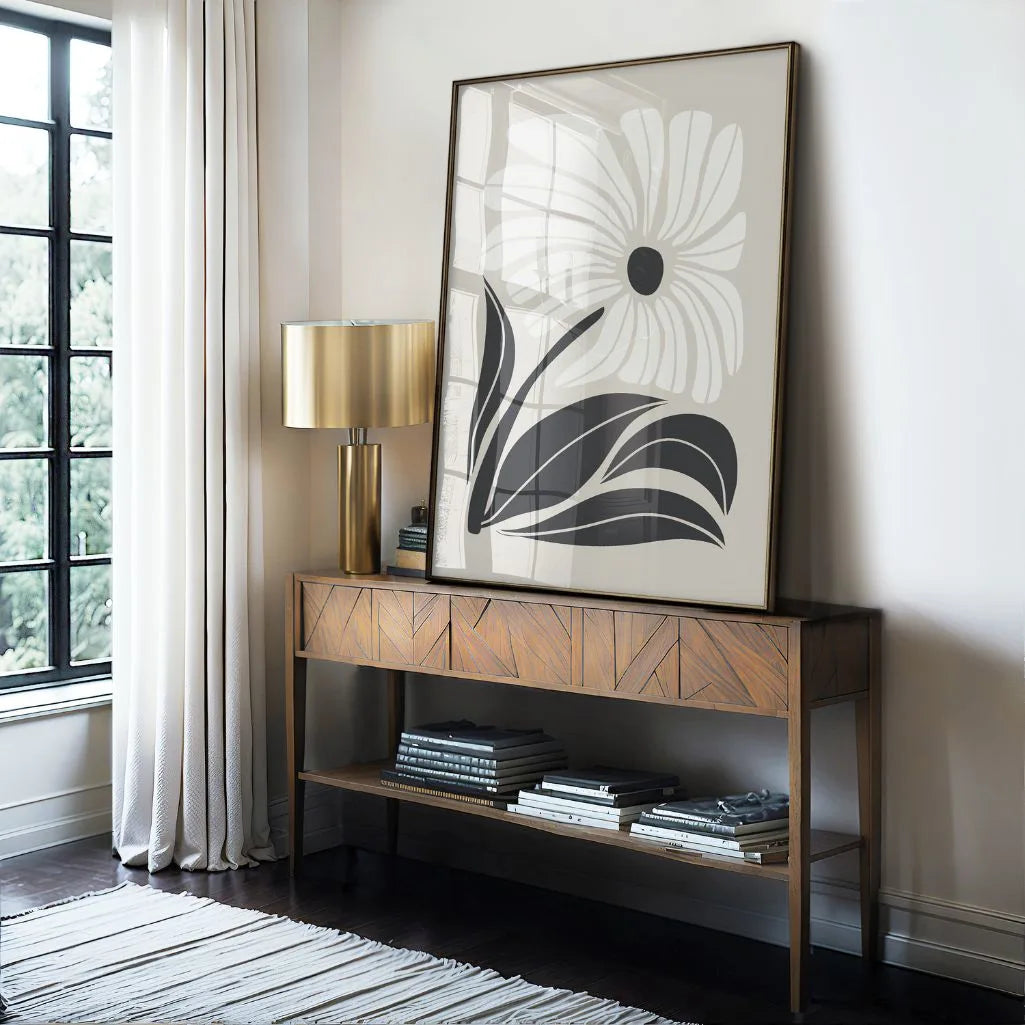 Poster „Florales minimalistisches Noir-Design“