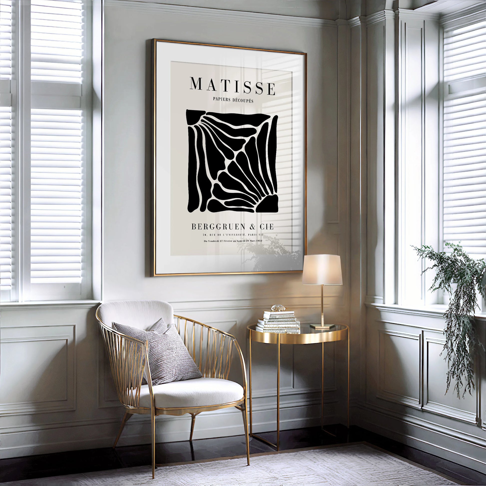 Henri Matisse – Florale Silhouetten Poster Schwarz