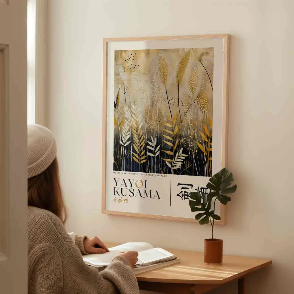Yayoi Kusama – Poster mit Goldenen Naturmotiven