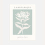 abstraktes botanisches blumen poster grün beige minimalistische wandkunst