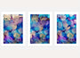 abstract ink art poster set of 3 blue turquoise purple wall art
